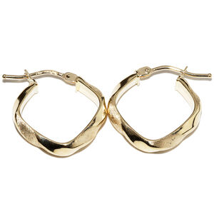 LuxUness K18YG Hoop Earrings Metal Earrings